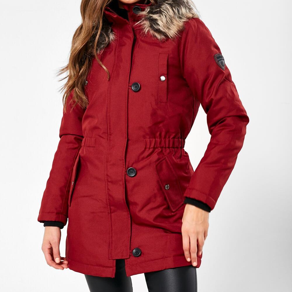 Iris Parka Jacket in Wine